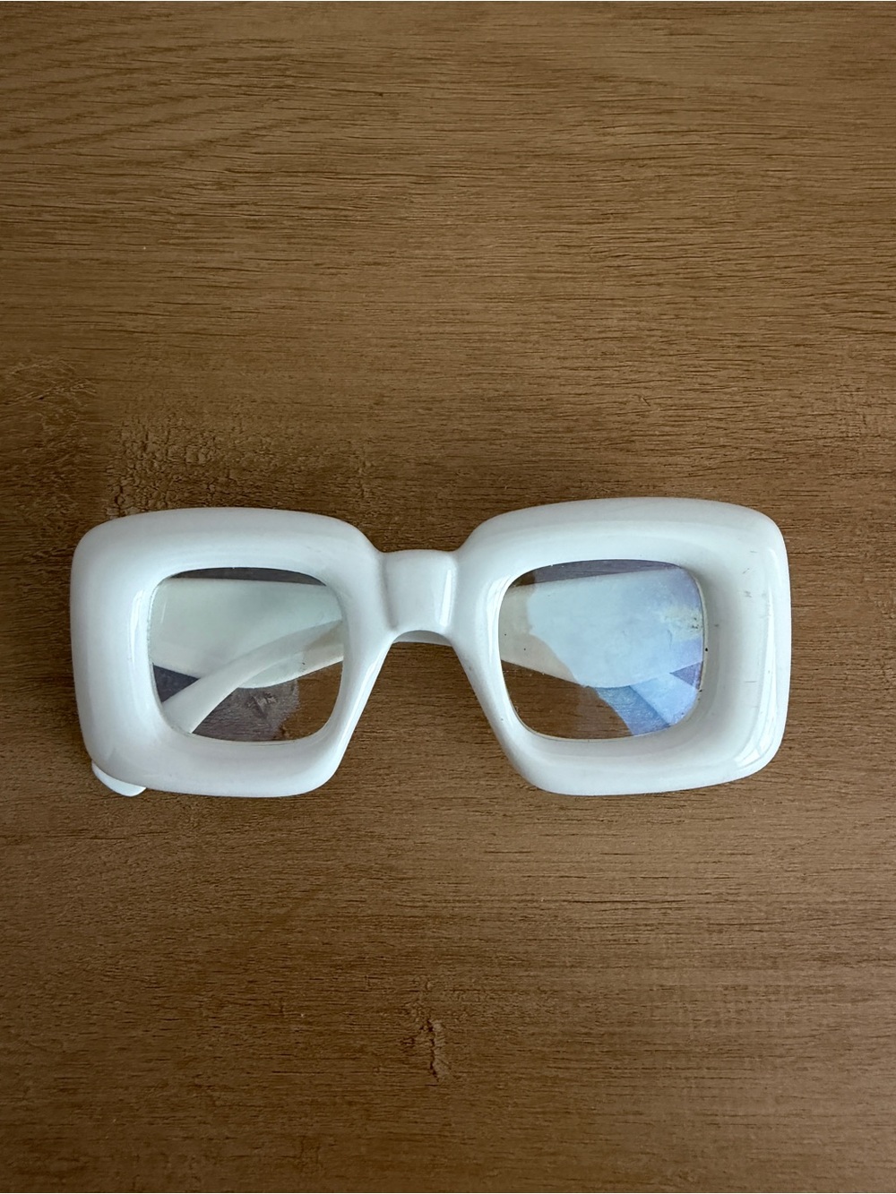 White Retro Square Decorative Sunglasses Accent